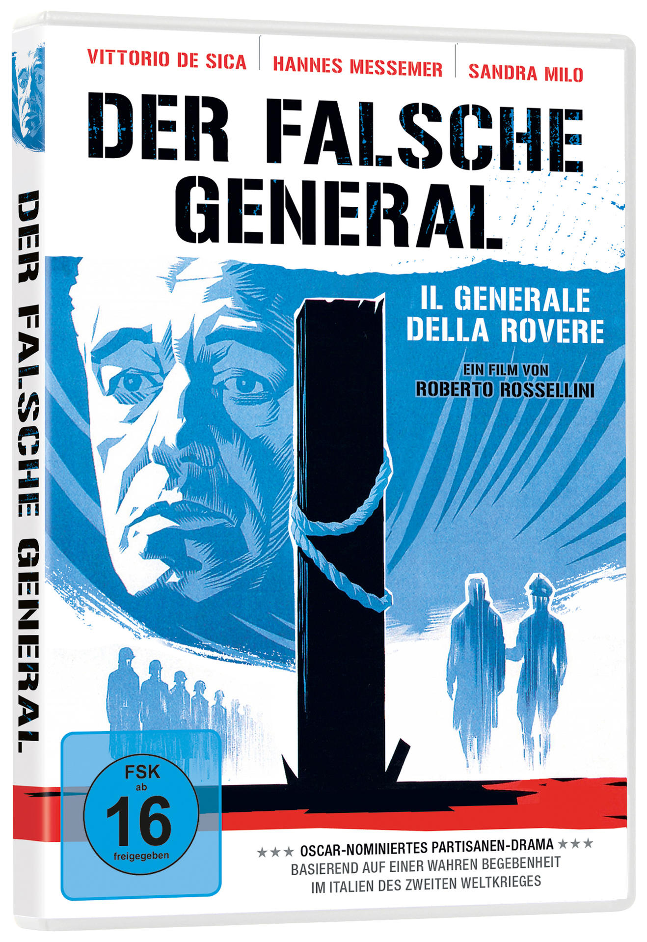 DVD-Cover des Films 'Der Falsche General' mit dem Gesicht eines Mannes.