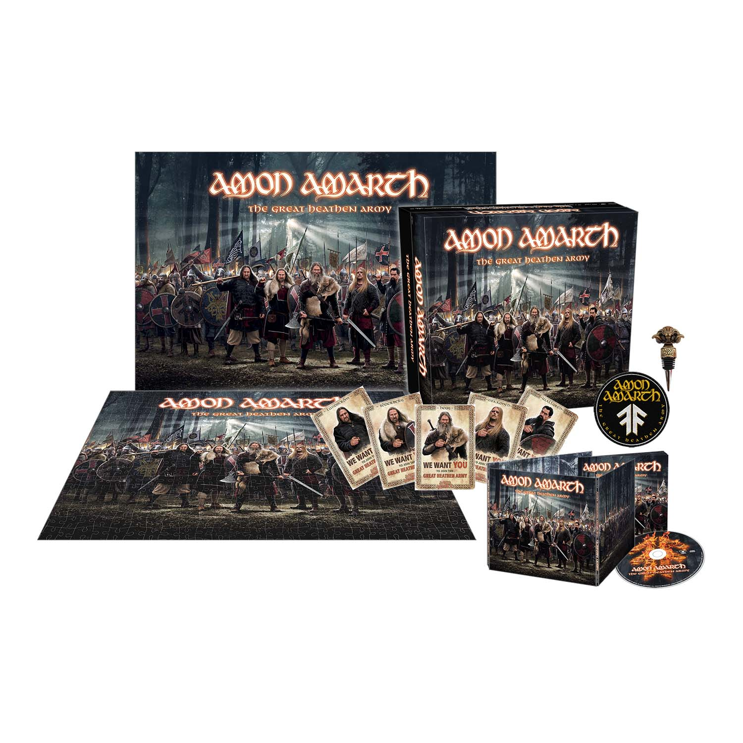 Box-Set mit Album, Karten und anderen Artikeln mit Wikinger-Motiv.