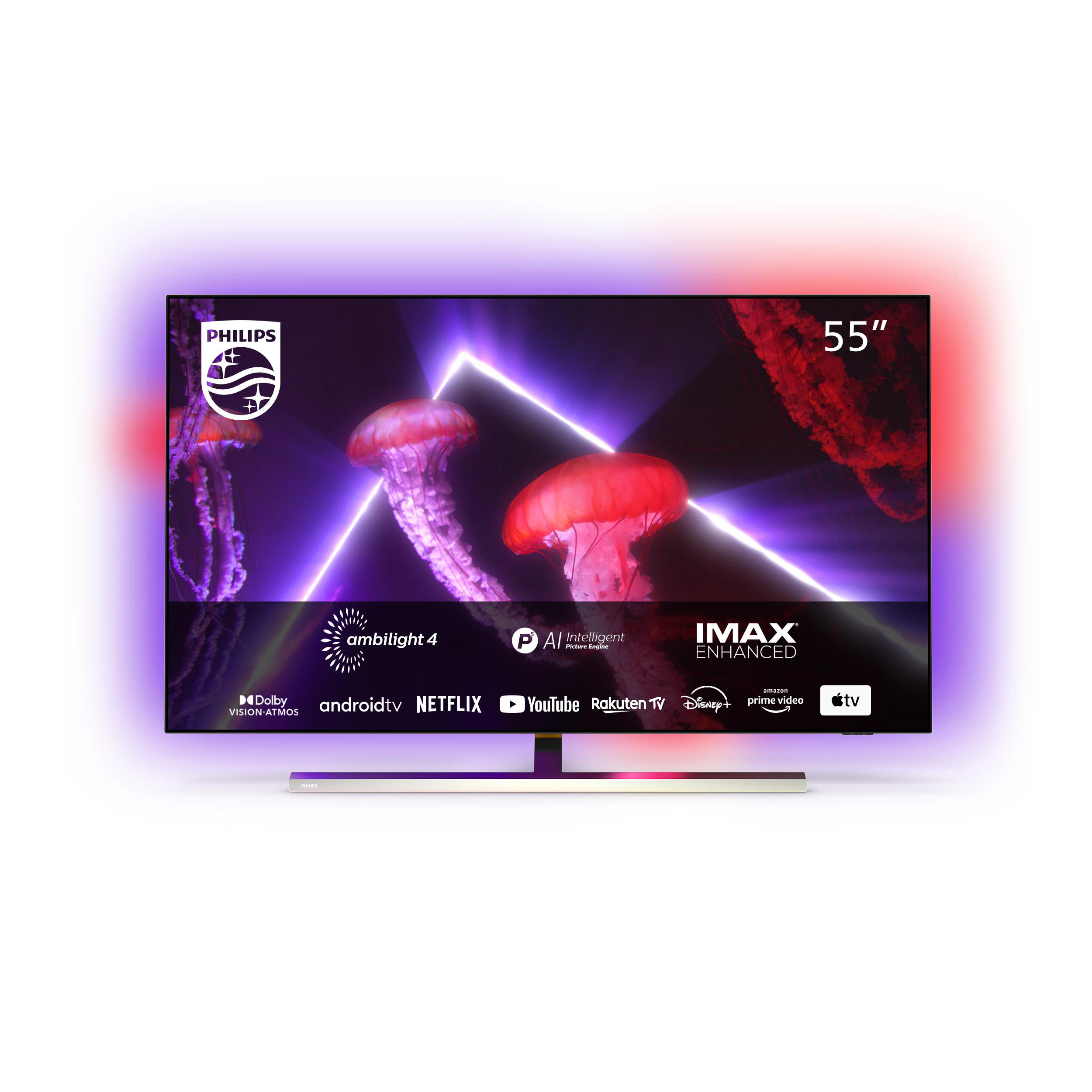 PHILIPS 55OLED837/12 OLED TV (Flat, 55 Zoll / 139 cm, OLED 4K, SMART TV, Ambilight, Android TV™ 11 (R))