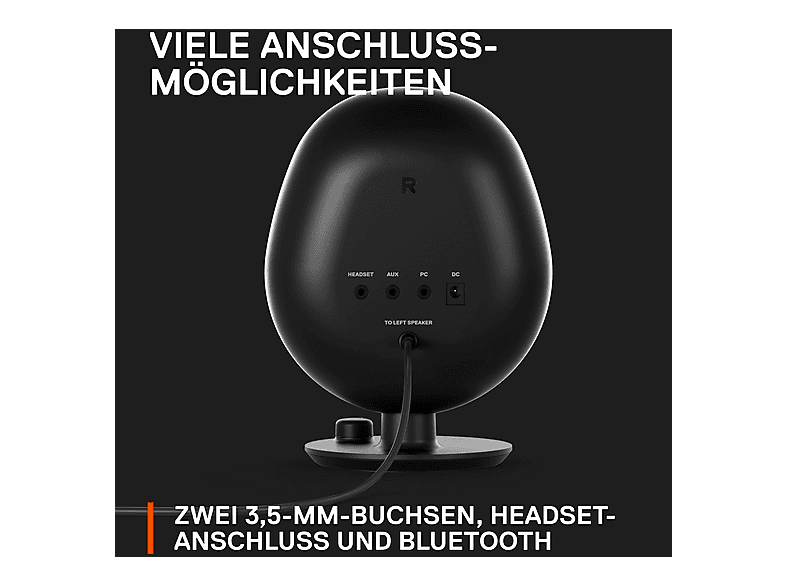 STEEL SERIES Arena 3 kabellose PC Lautsprecher, Schwarz; PC Gaming Lautsprecher — Foto 3 von 5