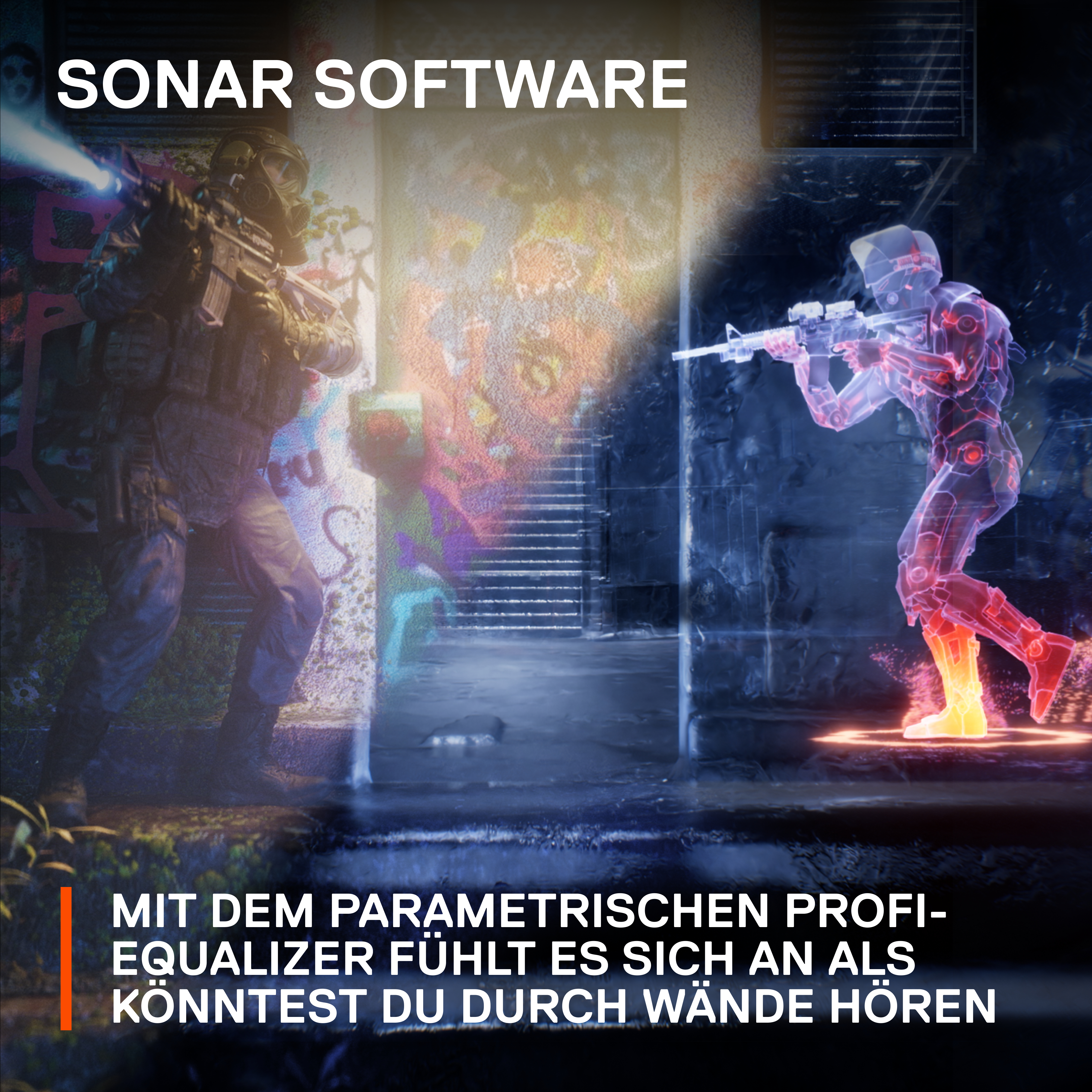 Zwei Soldaten im Spiel mit Sonar-Software.