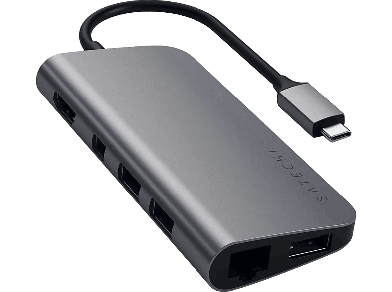 SATECHI Alumínium Type-C Multimedia Adapter HDMI, MiniDP,USB-C, LAN, USB 3.0, SD, asztroszürke (ST-TCMM8PAM)