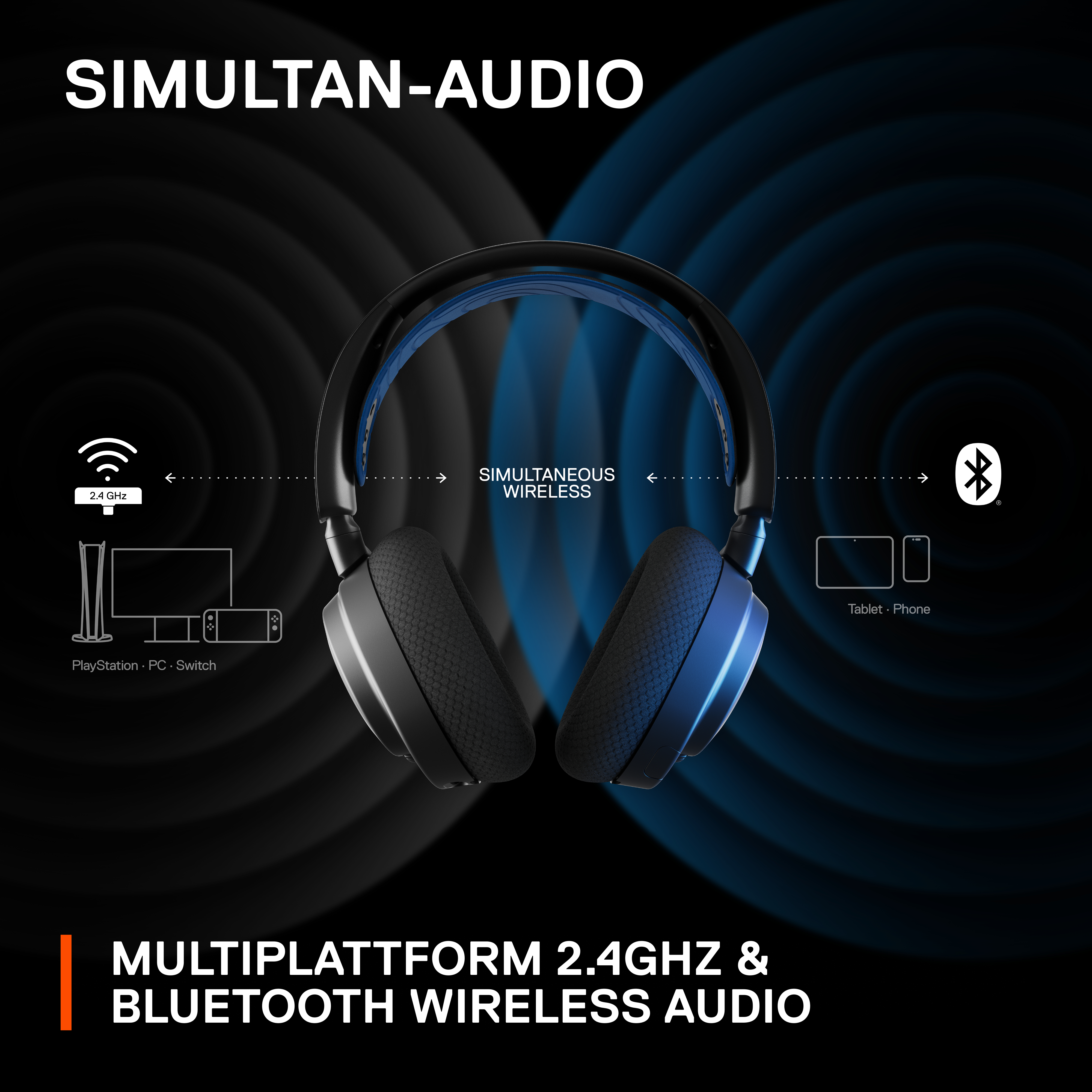 Arctis Headset Over-ear 7P, STEELSERIES Schwarz Bluetooth Gaming Nova