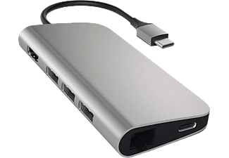 SATECHI Alumínium Type-C Multi-Port adapter, HDMI 4K, 3x USB 3.0, MicroSD, LAN, asztroszürke (ST-TCMAM)