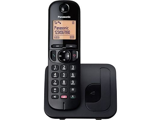 Teléfono - Panasonic KX-TGC250SP, Inalámbrico, 1.6", 50 contactos, Bloqueo llamada, Manos libres, Modo ECO, Hasta 18h, Negro