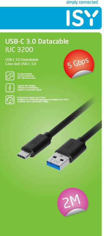 Ein USB-C-zu-USB-A-Kabel mit grünem Hintergrund, das schnelles Laden und Datenübertragung bewirbt.