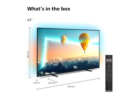 LED TV PHILIPS TV, Ambilight, MediaMarkt / 43PUS8007/12 cm, LED TV™ (R)) TV 4K, 43 UHD (Flat, Android Zoll SMART 108 | 11