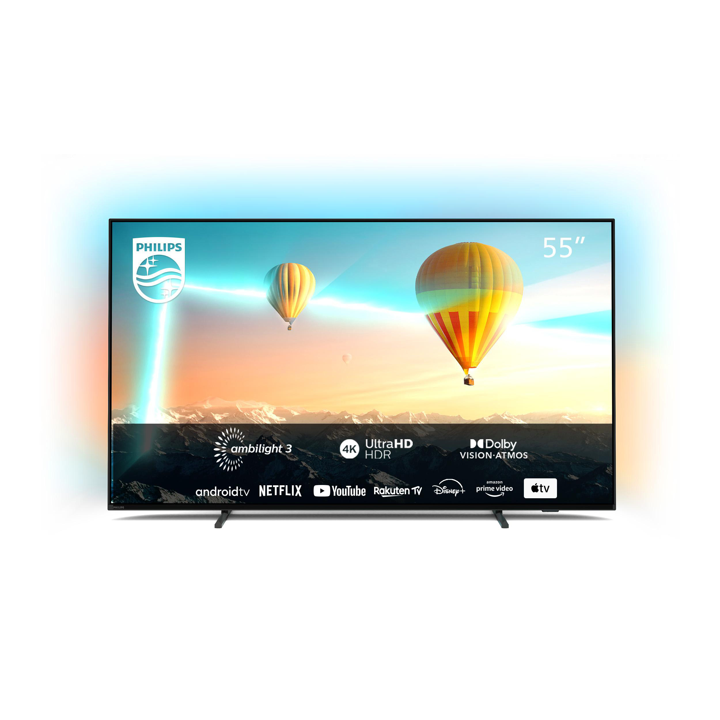 PHILIPS 55PUS8007/12 LED TV (Flat, 55 Zoll / 139 cm, UHD 4K, SMART TV, Ambilight, Android TV™ 11 (R))