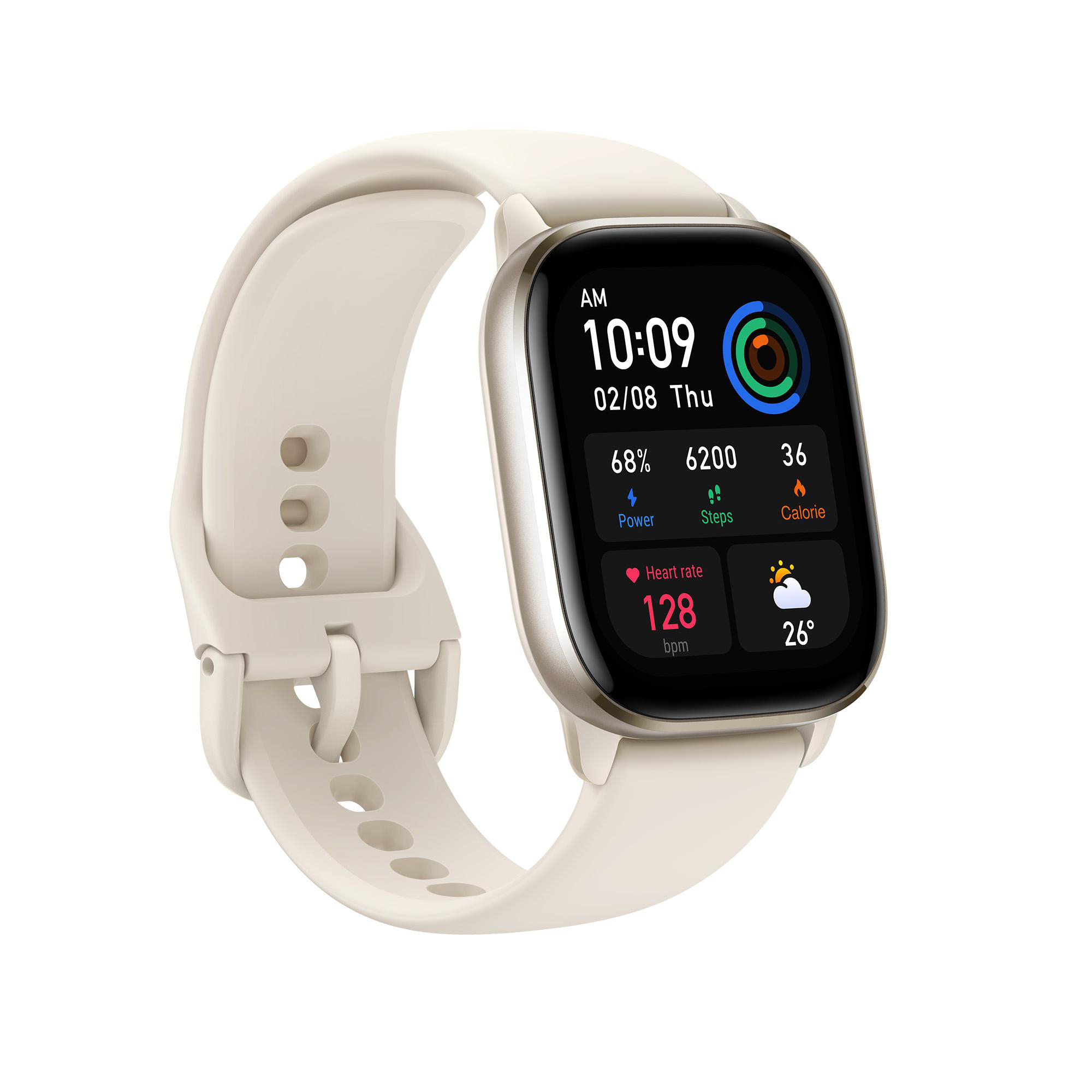AMAZFIT GTS 4 Mini Smartwatch Aluminium Legierung, Kunststoff Silikon, 16 x 215 mm, Moonlight White