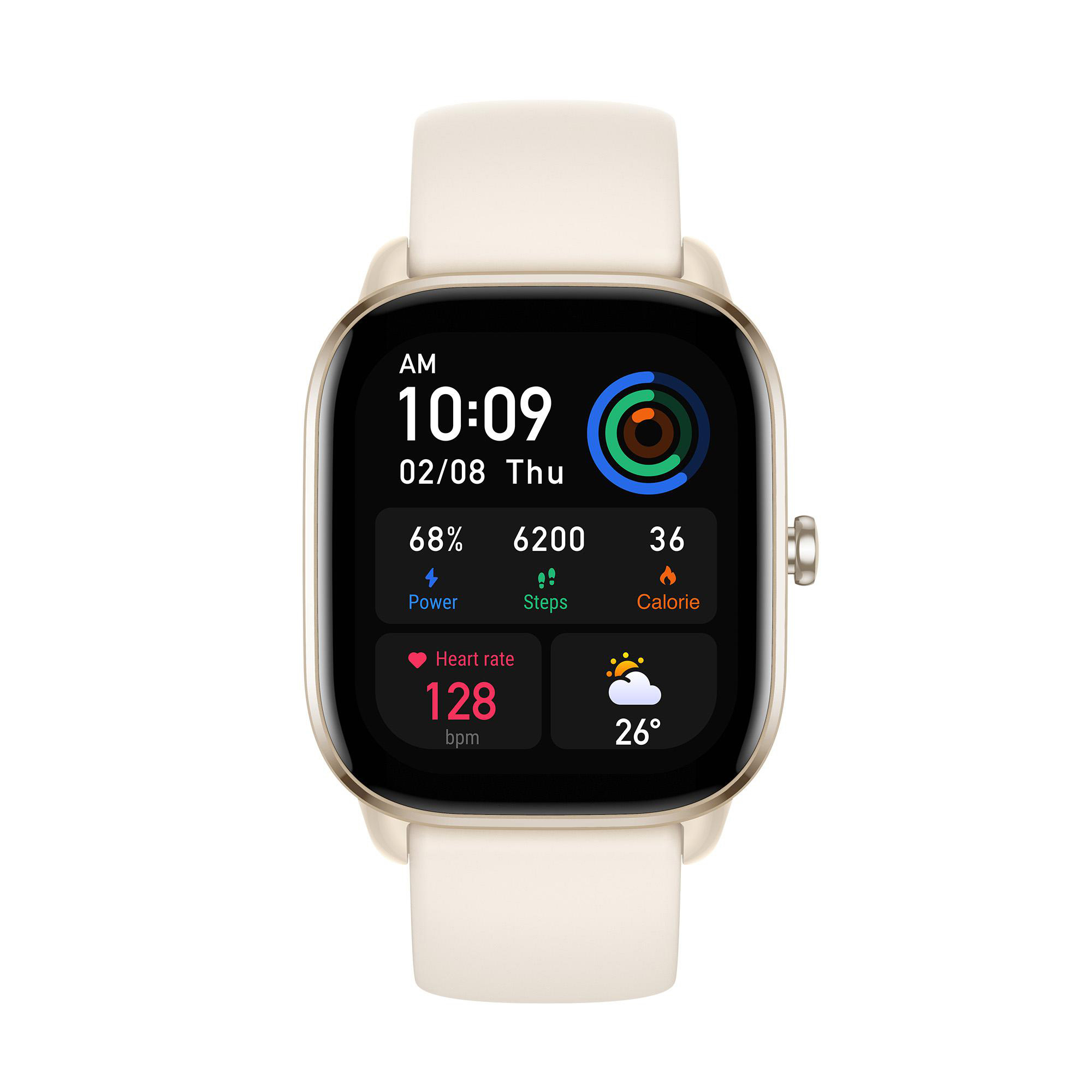 AMAZFIT GTS 4 Mini Smartwatch Aluminium Legierung, Kunststoff Silikon, 16 x 215 mm, Moonlight White
