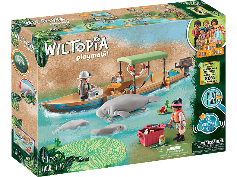 Bootsausflug zu Wiltopia Spielset, 71010 den Seekühen Mehrfarbig PLAYMOBIL -