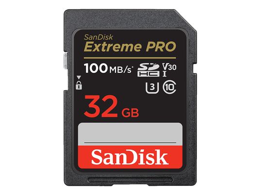 SANDISK Extreme PRO (UHS-I) - Scheda di memoria SDHC  (32 GB, 100 MB/s, Nero)