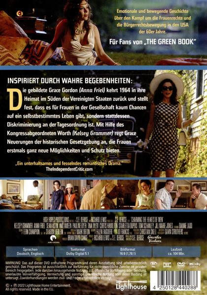 DVD-Hülle mit einem Foto einer Frau in einem Kleid. Text auf der Rückseite.