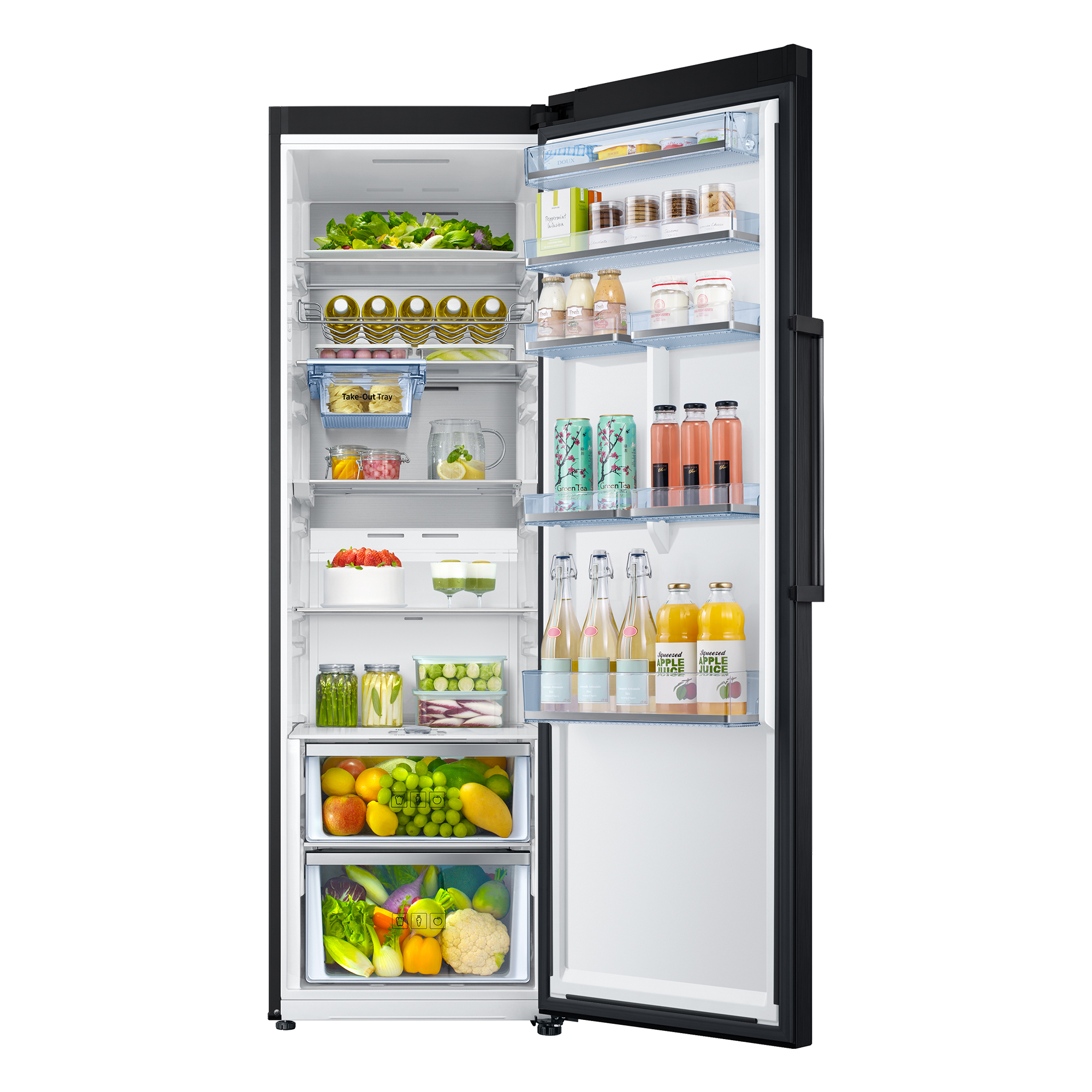 Frigorífico una puerta - Samsung RR39M7565B1/ES, 387 L, Independiente, 41 dB,  Negro