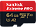 SANDISK Extreme PRO (UHS-I) - Carte mémoire Micro SDXC  (64 GB, 200 MB/s, Rouge/Noir)