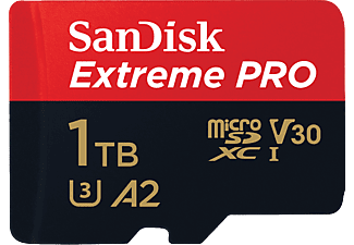 SANDISK Extreme PRO (UHS-I) - Carte mémoire Micro SDXC  (1 TB, 200 MB/s, Rouge/Noir)