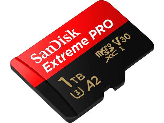 SANDISK Extreme PRO (UHS-I) - Carte mémoire Micro SDXC (1 To, 200 Mo/s, rouge/noir)