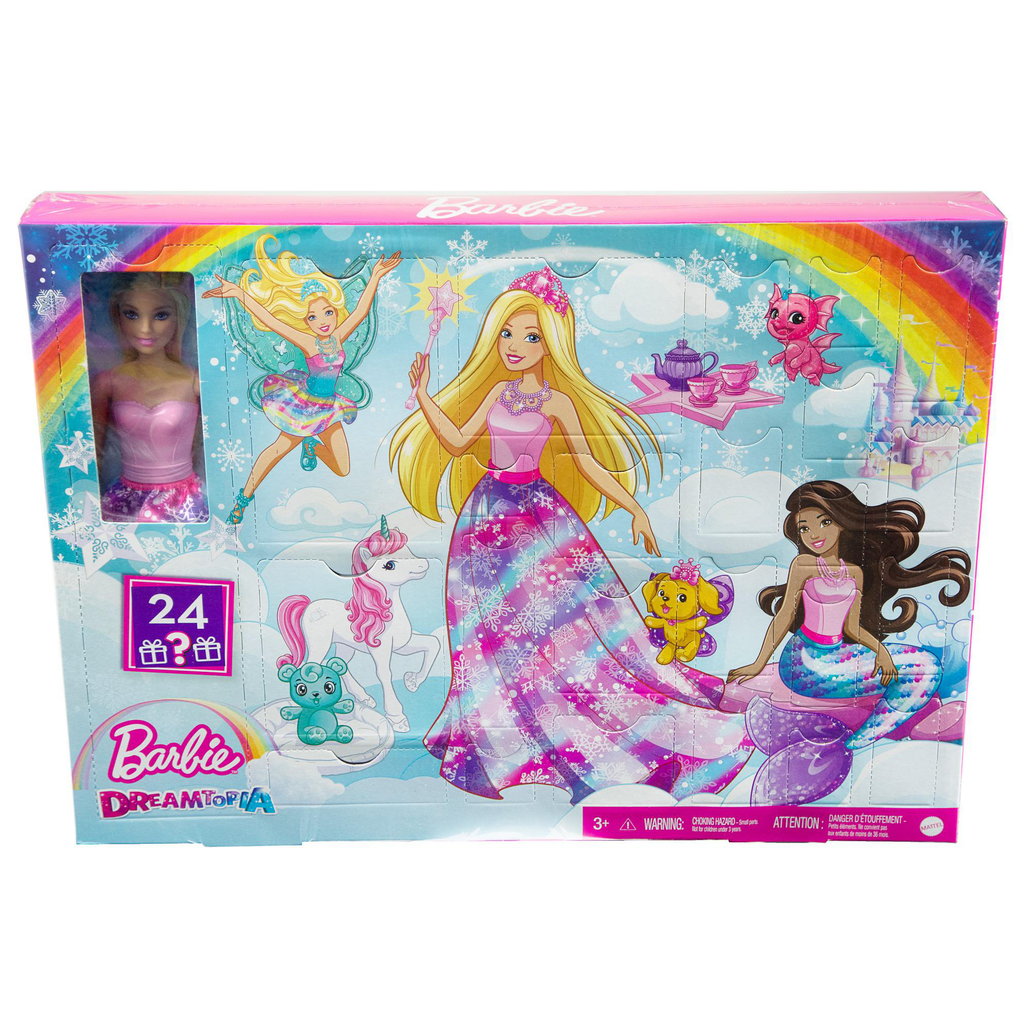 Adventskalender ohne Türchen 24 und frei Märchen HGM66 GAMES mit wählbare Dreamtopia Mehrfarbig Barbie-Puppe Barbie Überraschungen, Nummerierung MATTEL