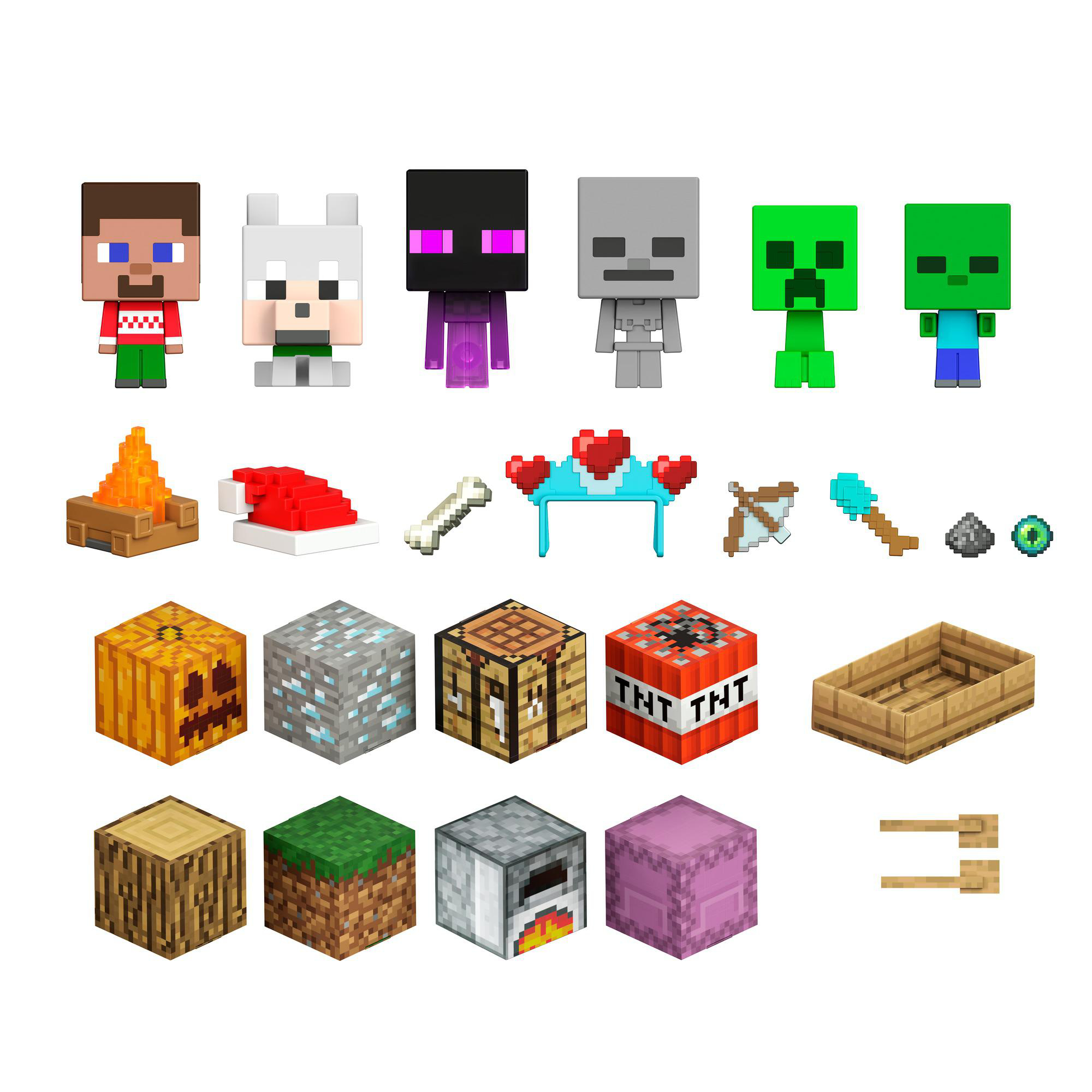 MATTEL GAMES Minecraft Mob Head Minis Advent Calendar Adventskalender Mehrfarbig