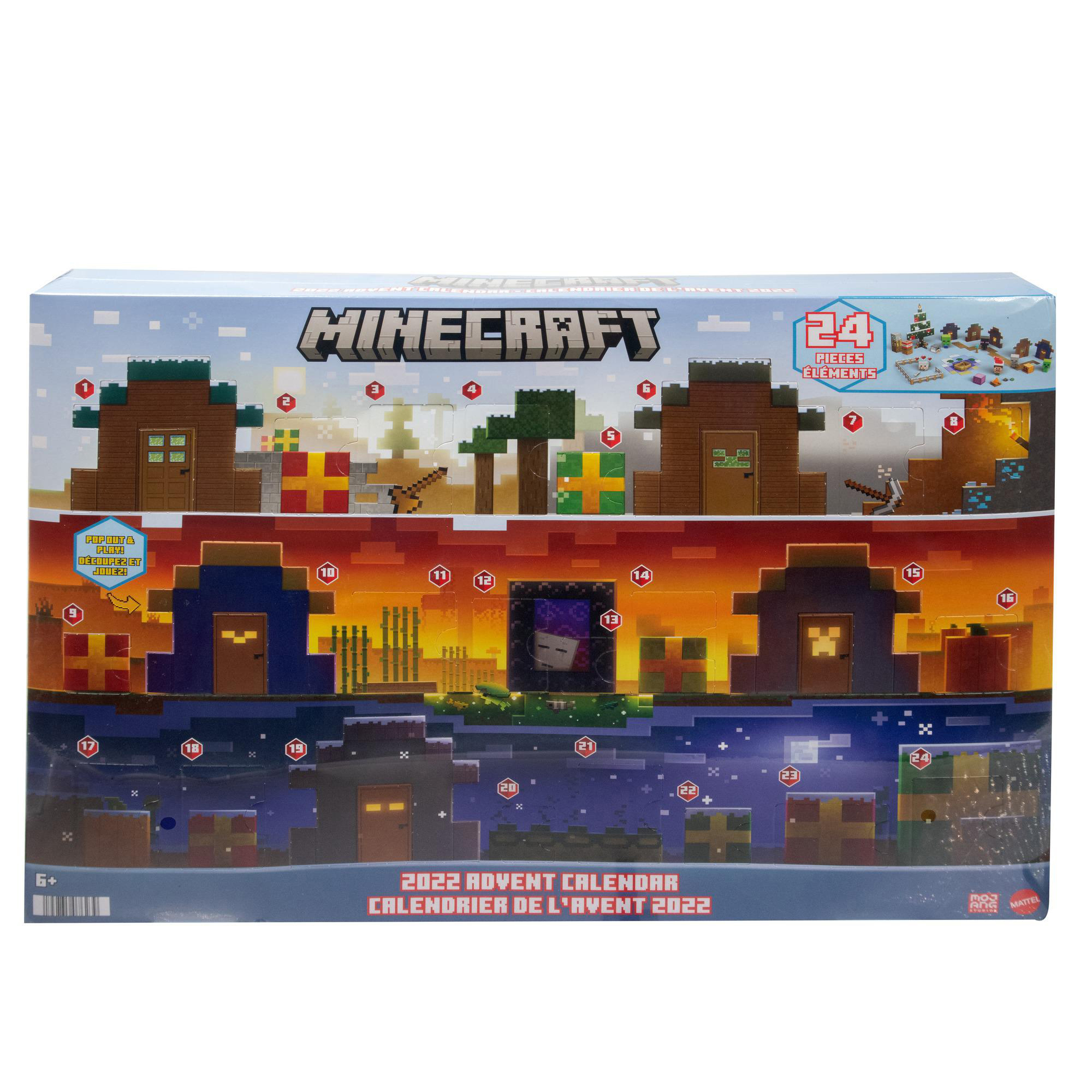 MATTEL GAMES Minecraft Mob Head Minis Advent Calendar Adventskalender Mehrfarbig