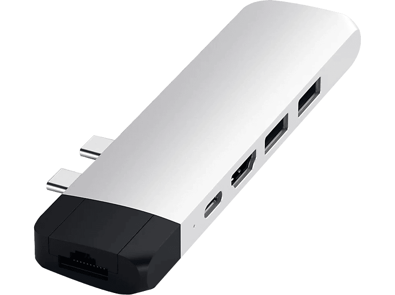 SATECHI Alumínium Type-C PRO Hub 1x HDMI 4K, PassThroughCharging, USB3.0, 1xSD, LAN, ezüst (ST-TCPHES)