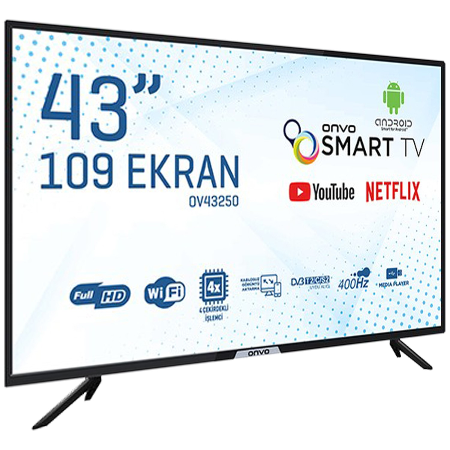 ONVO OV43250 43" 109 Ekran Uydu Alıcılı Android Smart Full-HD LED TV