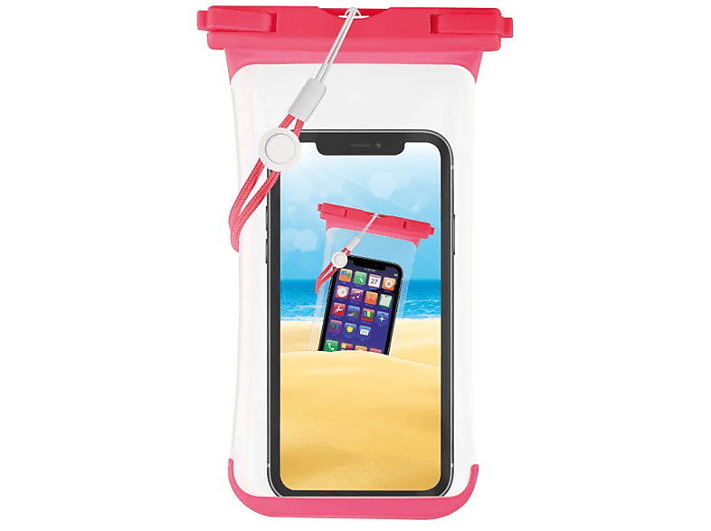 VIVANCO 62366 Strandtasche für Smartphones bis 6.7", pink; Schutztasche