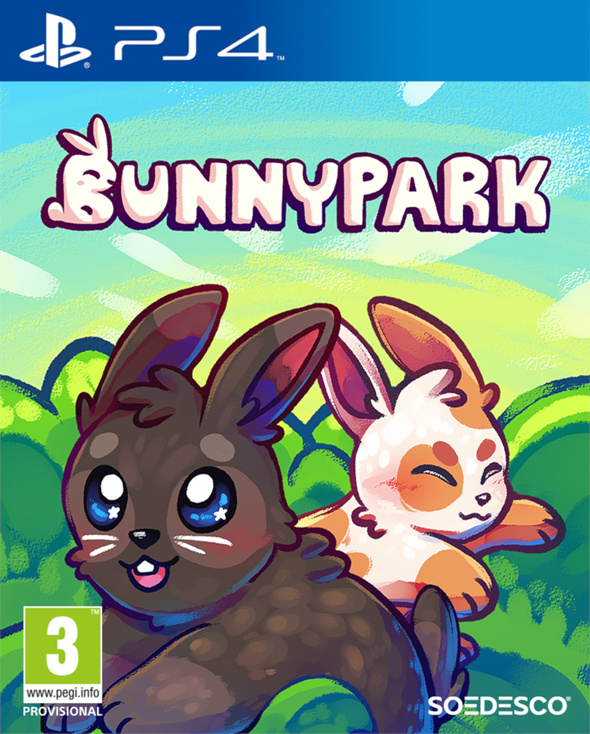 Couverture du jeu BunnyPark avec deux lapins de dessin animé. L'un est marron, l'autre blanc.