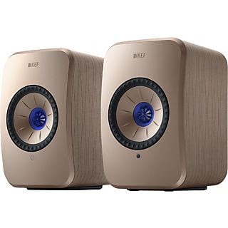 Sistema de altavoces - KEF LSXII, Set de 2, Wi-Fi, 200W, 102dB, 54 Hz-28 kHz (±3dB), Gold