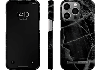 IDEAL OF SWEDEN iPhone 14 Pro Fashion Case Black Thunder Marble