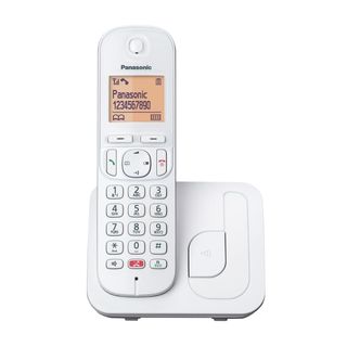 Teléfono - Panasonic KX-TGC250SP, Inalámbrico, 1.6", 50 contactos, Bloqueo llamada, Manos libres, Modo ECO, Hasta 18h, Blanco