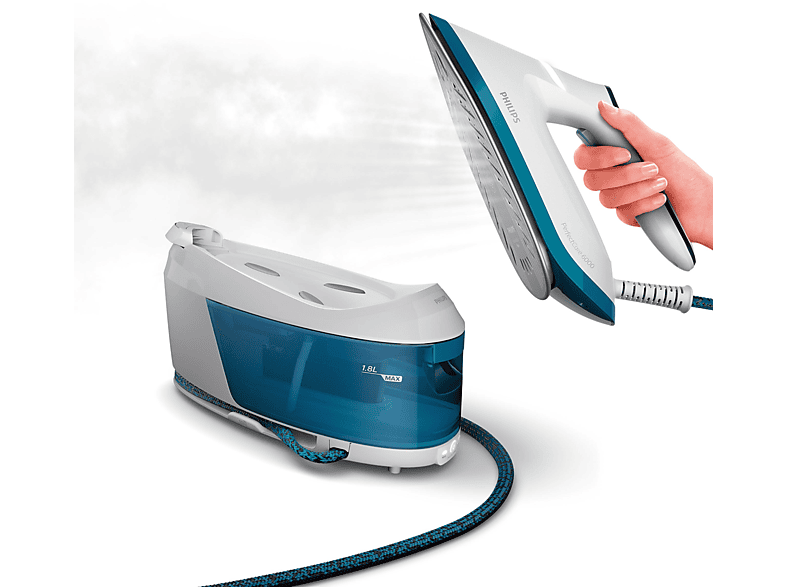 PHILIPS PSG6022/20 PerfectCare Serie 6000 OptimalTemp, 1.8L, Dampfbügelstation 2400 Watt, 6,5 bar