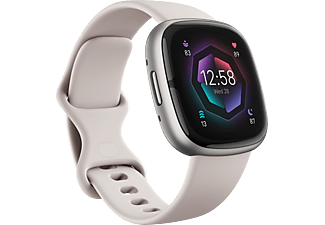 FITBIT Sense 2 Aluminum Smartklocka för träning och hälsa - Lunar White / Platinum