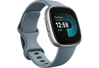 FITBIT Versa 4 Smartklocka för träning och hälsa - Waterfall Blue / Platinum