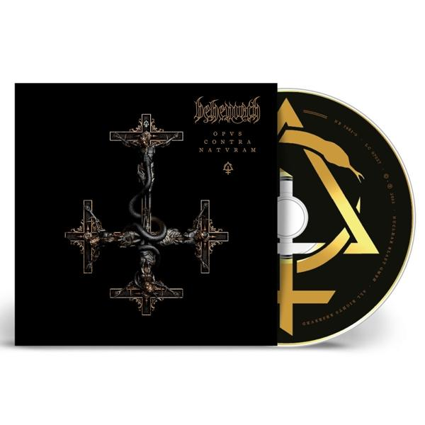 Egy fekete CD-borító kereszttel és kígyóval. A CD arany színű, kígyó mintával.