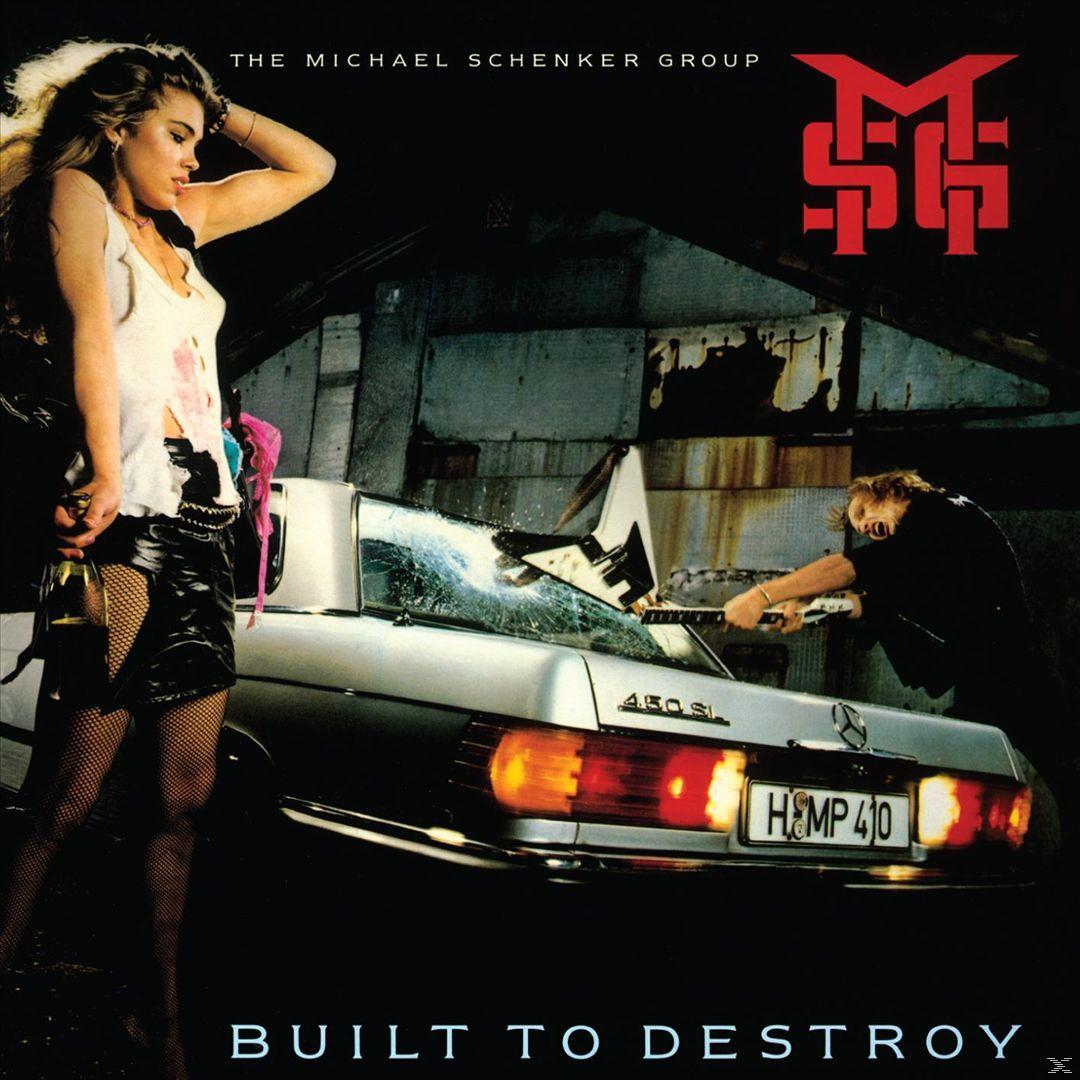 The Michael Schenker Group album borító. Nő, autó és gitár. Built to Destroy szöveg.
