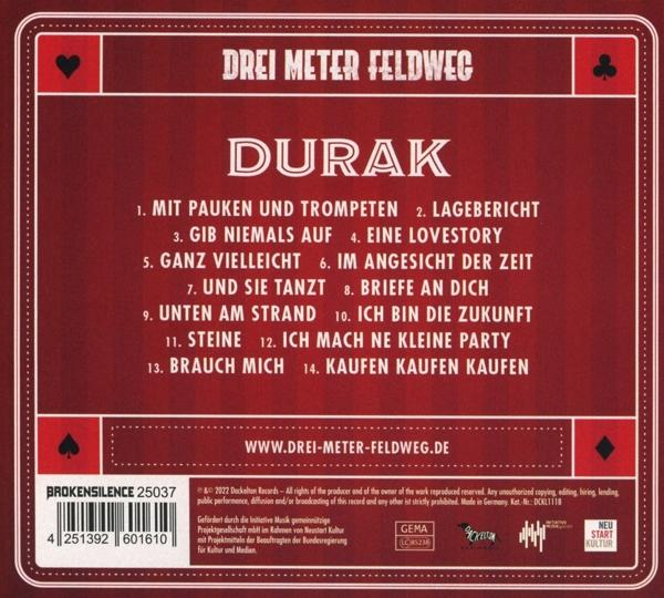 CD-Rückseite mit einer Liste von Songtiteln und einem Logo.