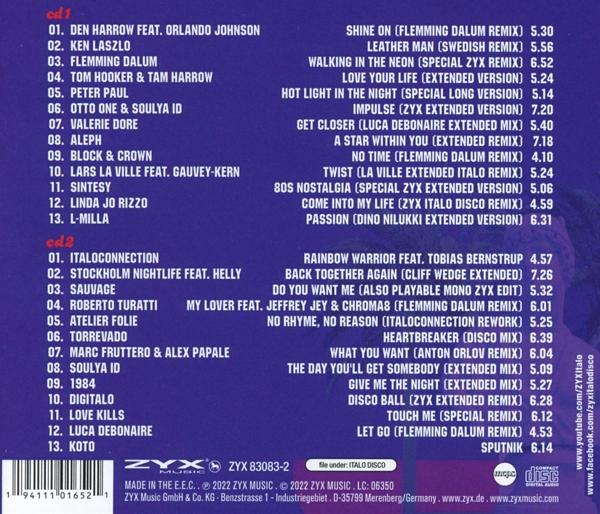 Rückseite einer CD-Hülle mit Titellisten und Credits. Mit Barcode.