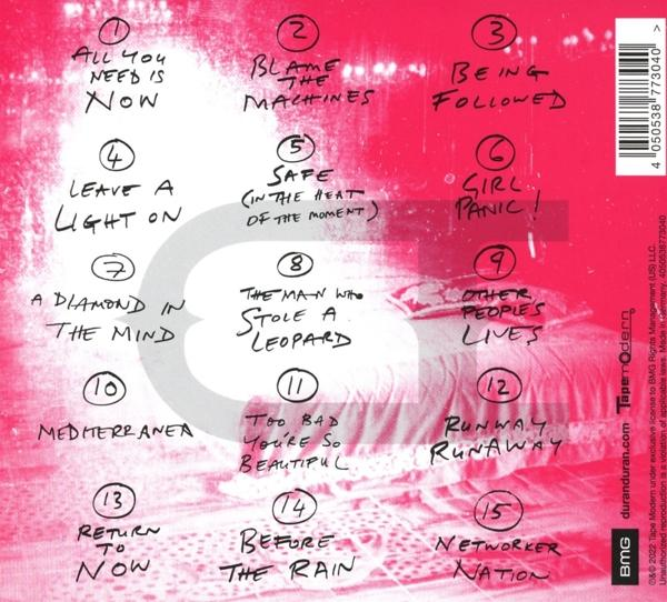 Album-Rückseite mit Trackliste, rosa Hintergrund und Text zum Künstler und Copyright.
