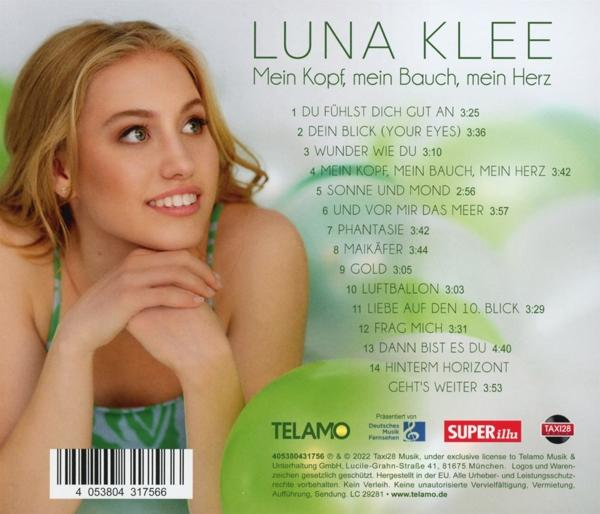 Ein CD-Cover mit einer Frau und Titelliste. Text auf Deutsch.