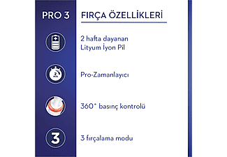 ORAL B Pro 3500 Beyaz Şarjlı Diş Fırçası + Seyahat Kabı_3