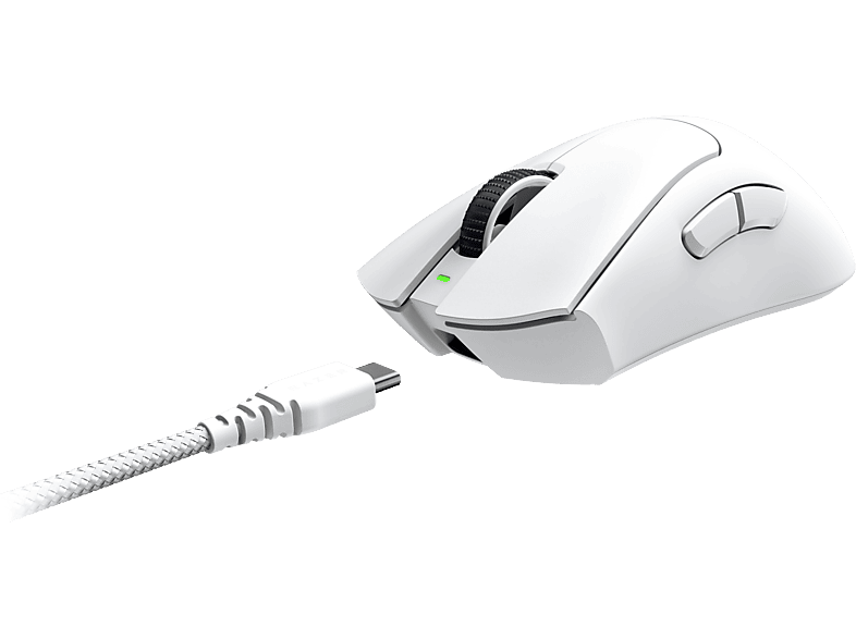 RAZER DeathAdder V3 Pro - Gaming Maus, Kabellos, Optisch mit Leuchtdioden, 30000 dpi, Weiss
