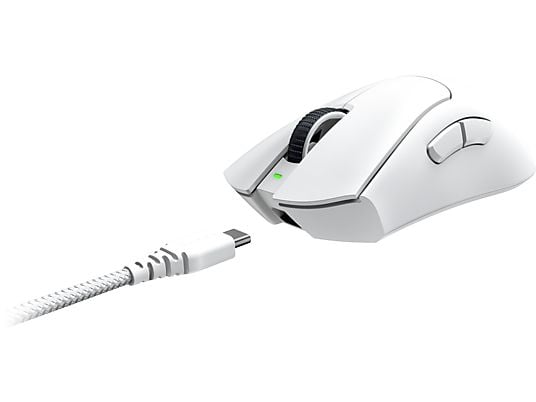 RAZER DeathAdder V3 Pro - Mouse per gaming, Senza cavi, Ottica con LED, 30000 dpi, Bianco