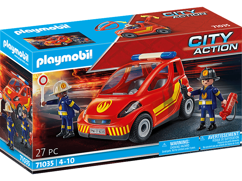 PLAYMOBIL 71035 Feuerwehr Kleinwagen Spielset, Mehrfarbig City Action