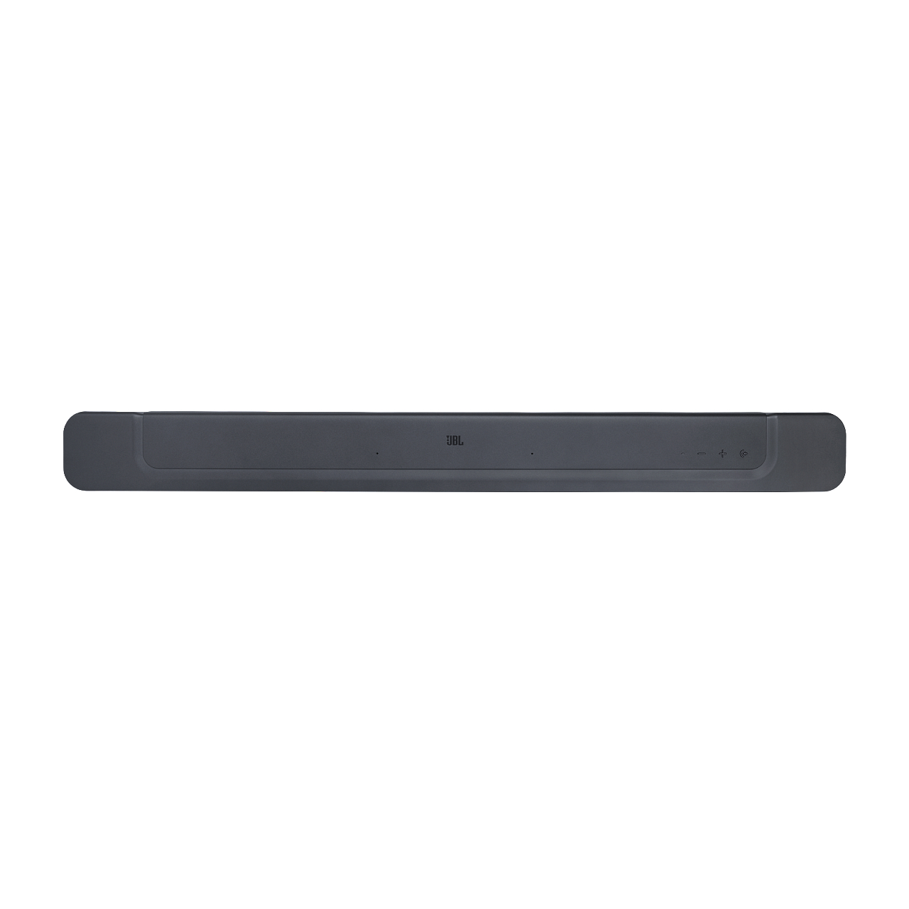 Graue Soundbar mit JBL-Logo, schlichtes und elegantes Design.