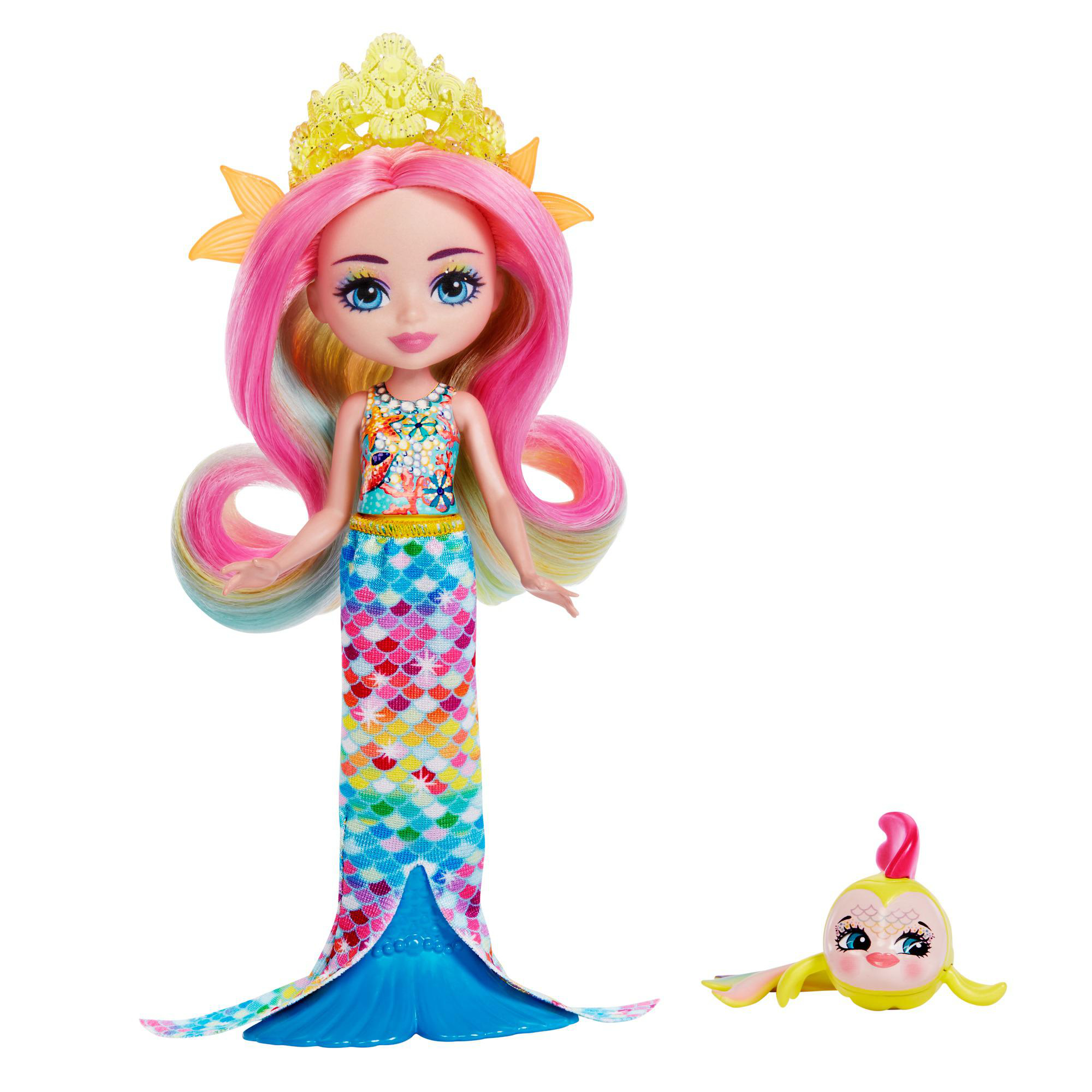 Flo, Radia ENCHANTIMALS Mehrfarbig Meerjungfrau Ranbow Spielzeugpuppe & Fish