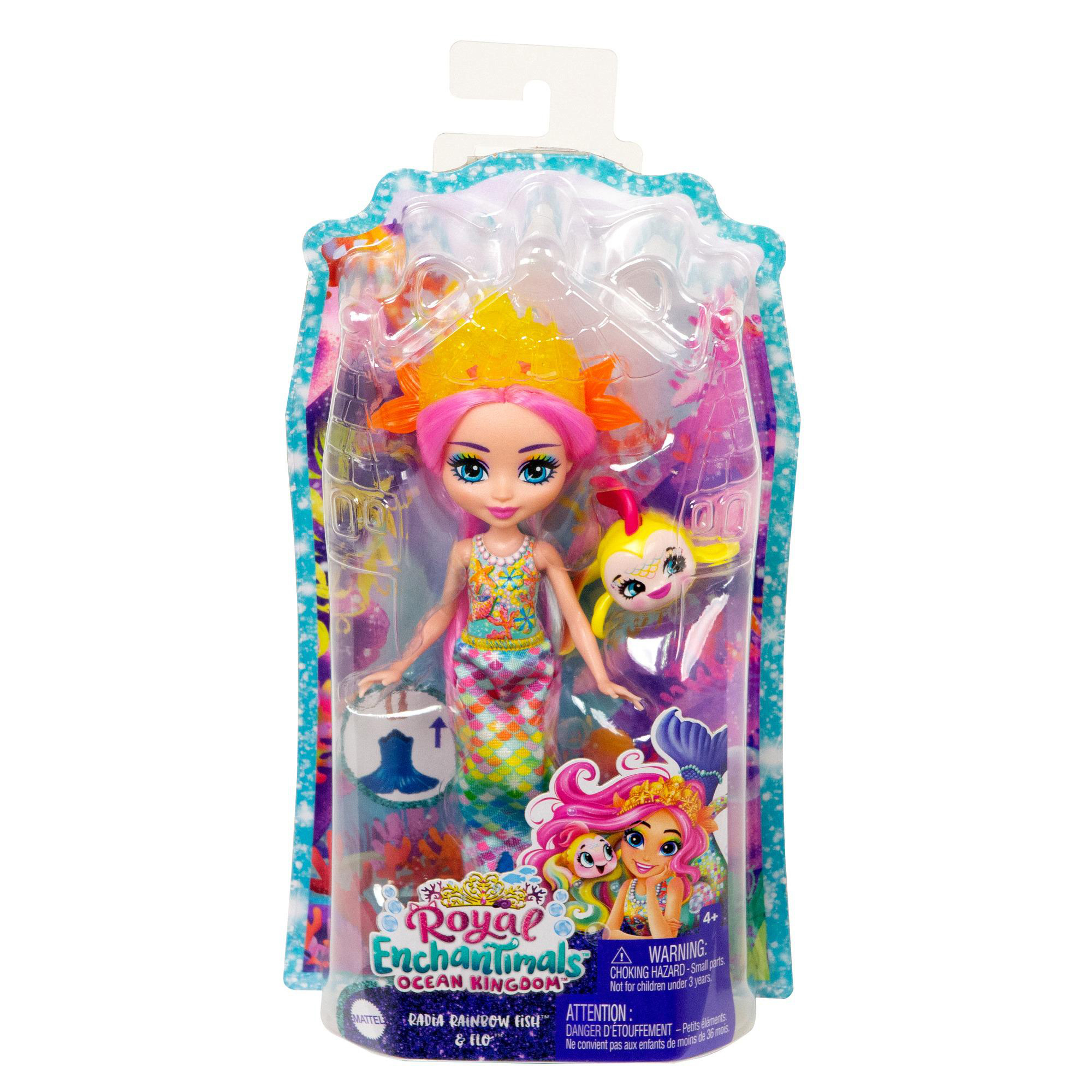 ENCHANTIMALS Radia Ranbow Mehrfarbig Fish Meerjungfrau Spielzeugpuppe Flo, 