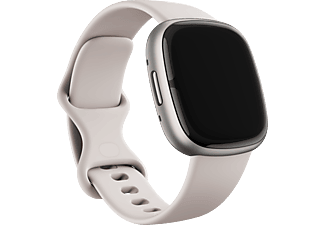 FITBIT Sense 2 - Fitness-Smartwatch (S: 129 - 175 mm, L: 158 - 209 mm, -, Mondweiss/Platin)