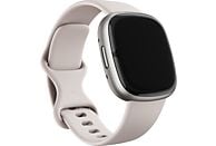 FITBIT Sense 2 - Montre connectée Fitness (S : 129 - 175 mm, L : 158 - 209 mm, -, Blanc lunaire / Platine)