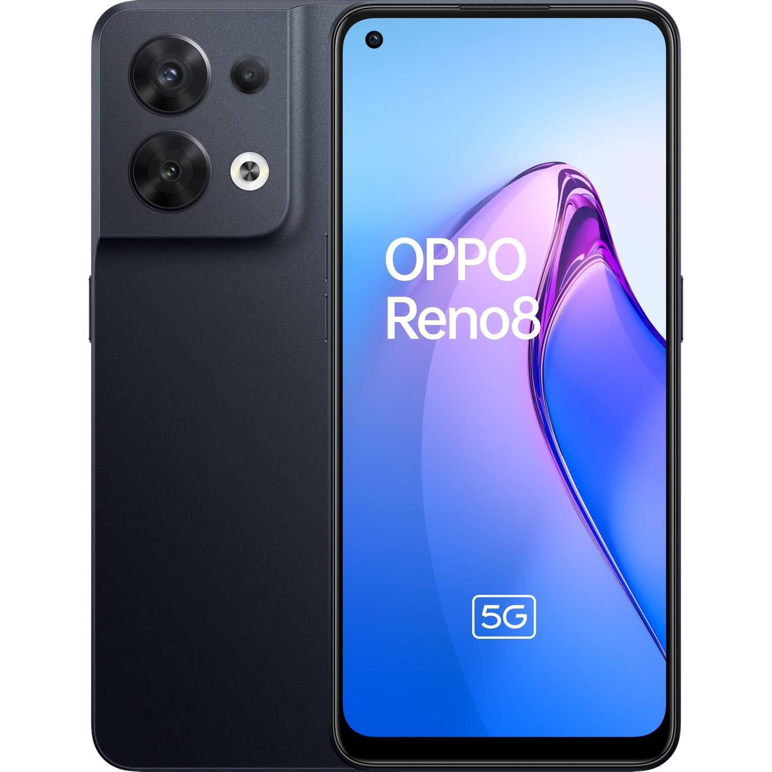 Móvil - OPPO Reno 8, Shimmer Black, 256GB, 8GB, 6.44" Full HD+, MTK Dimensity 1300, 4500mAh, Android 12